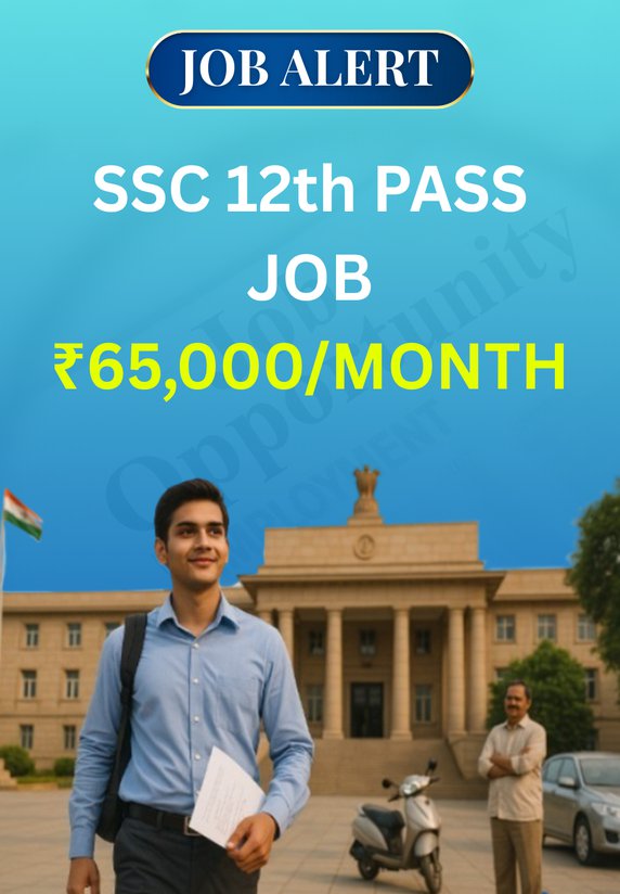 SSC 12th Pass Job ₹65,000/month
