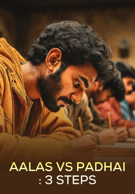 Aalas Vs Padhai : 3 Steps