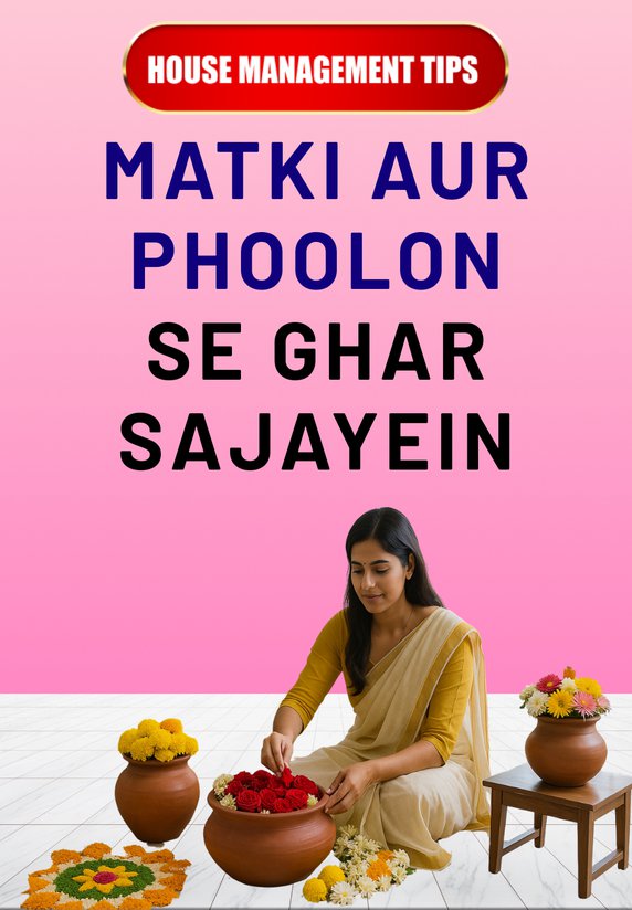 Matki Aur Phoolon Se Ghar Sajayein