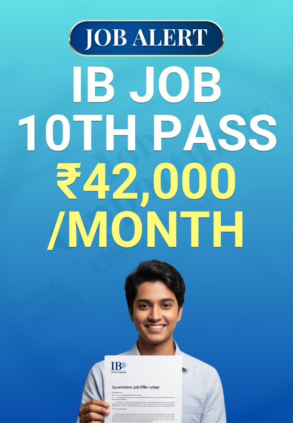 IB Job 10th Pass ₹42,000/month