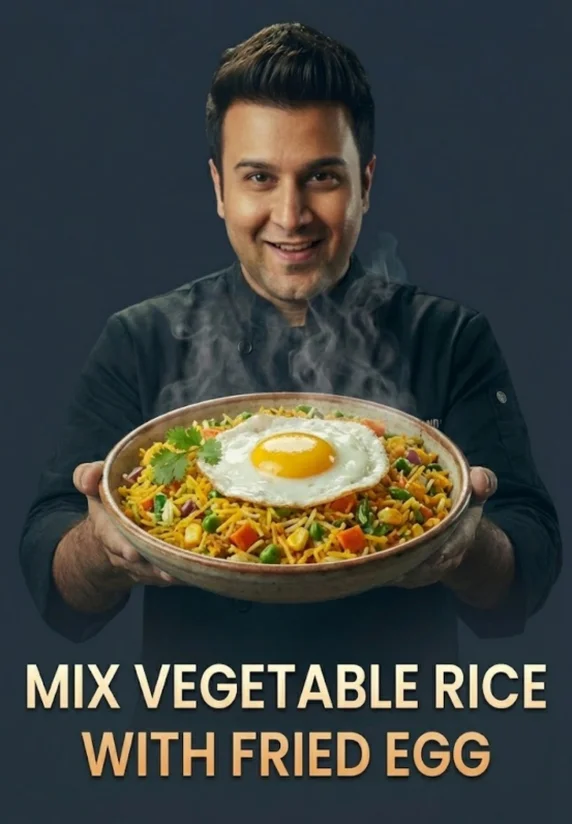 Devu Handa Rice MIX VEGETABLE RICE WITH FRIED EGG | Food Hacks With Masterchef Ripu Handa